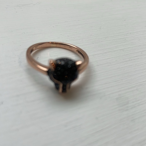 Effy Signature 14K Rose Gold Black Diamond & Emerald Mini Ring, 0.46 Size 8 - Picture 5 of 5